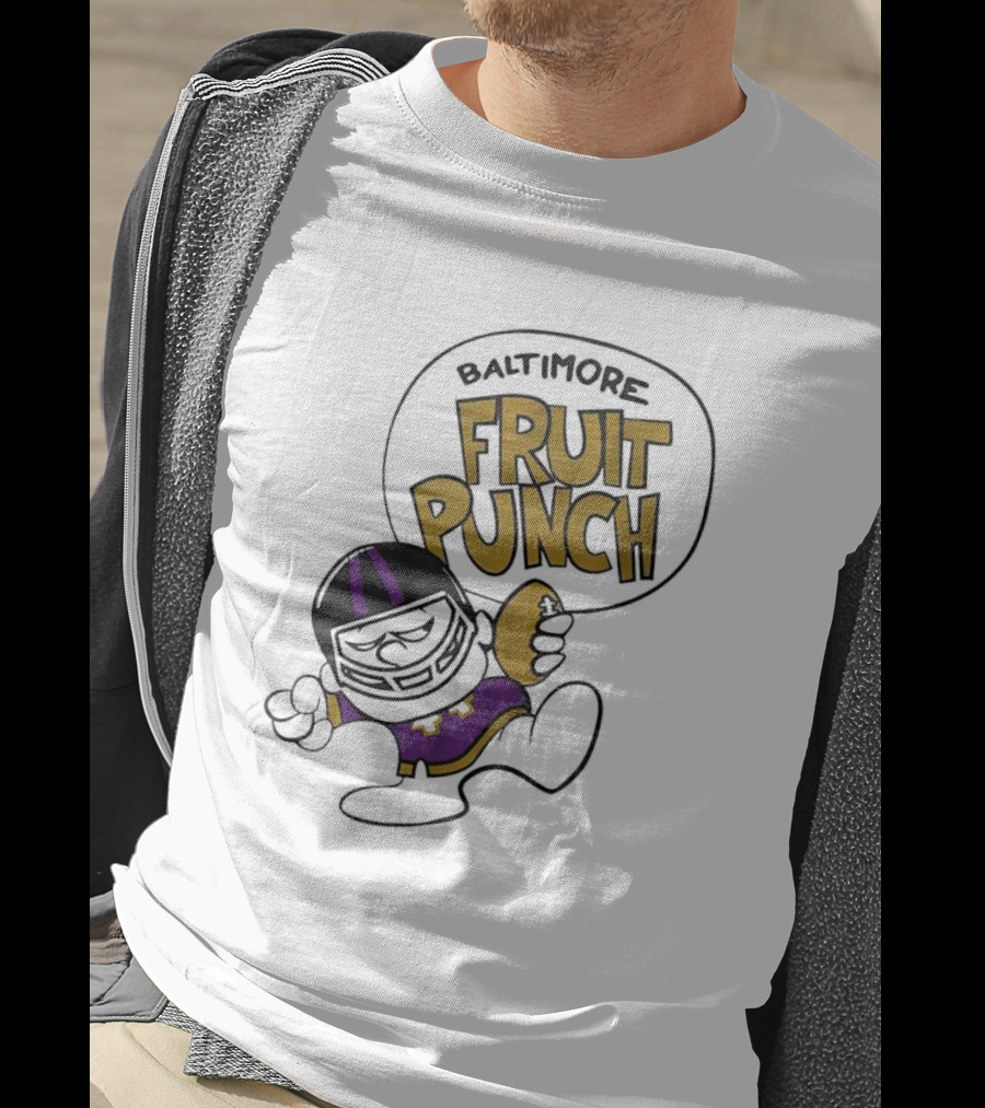 Baltimore Fruit Punch Football Character Purple And Gold T-Shirt