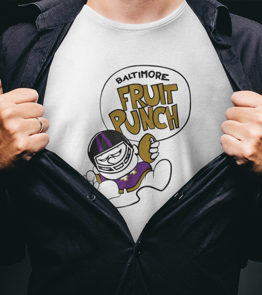Baltimore Fruit Punch Football Character Purple And Gold T-Shirt