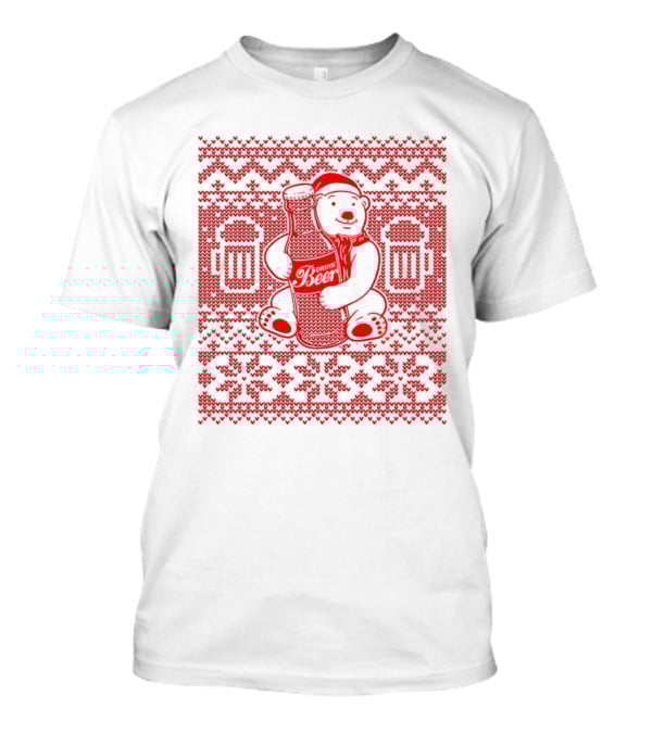 Bear Drink Beer Ugly Christmas T-Shirt