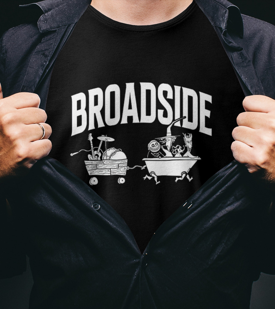 Broadside Wagon Skeleton Band Parade T-Shirt