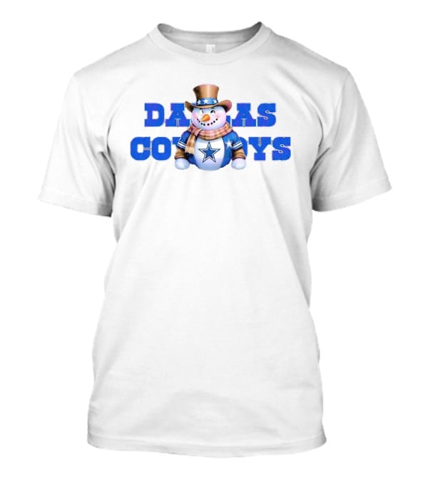 Dallas Cowboys Snowman Christmas Holiday Spirit T-Shirt