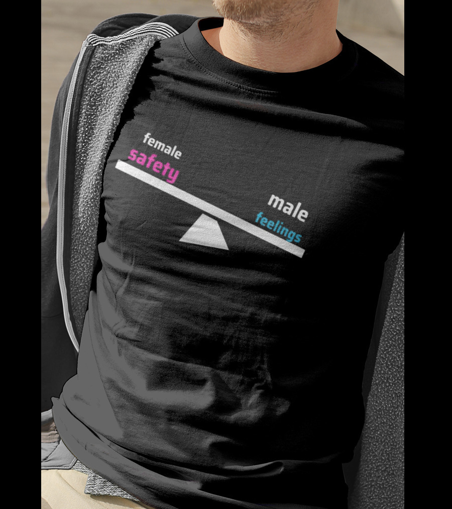 Female Safety Male Feelings Seesaw Balance T-Shirt