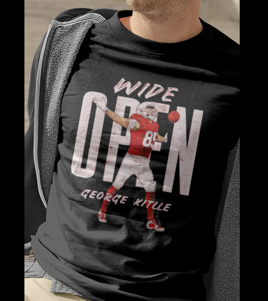 Wide Open George Kittle Football Catch T-Shirt