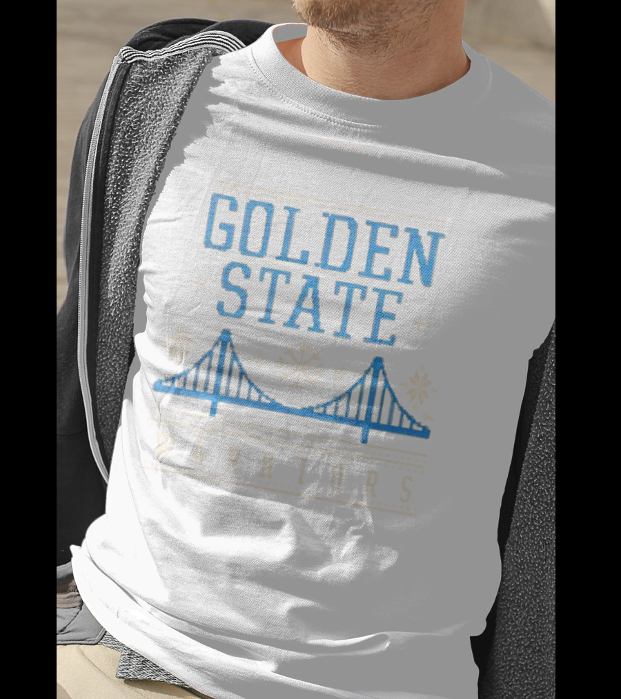Golden State Warriors Snowflake Bridge Winter T-Shirt