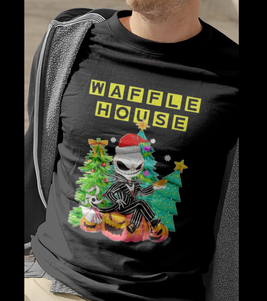 Waffle House Jack Skellington Christmas Tree Pumpkin T-Shirt