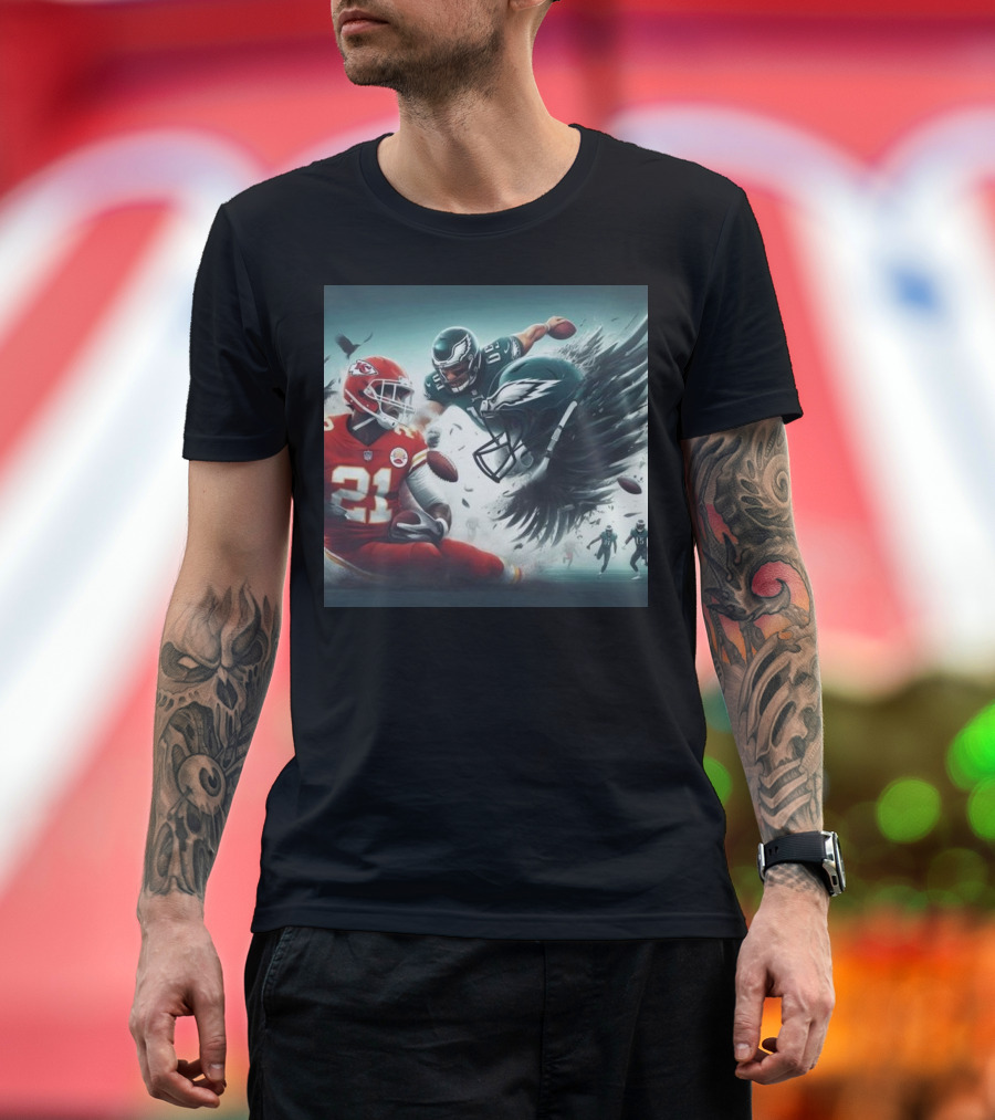 Mike Edwards Kansas City Chiefs Defensive Action Against Philadelphia Eagles Showdown T-Shirt