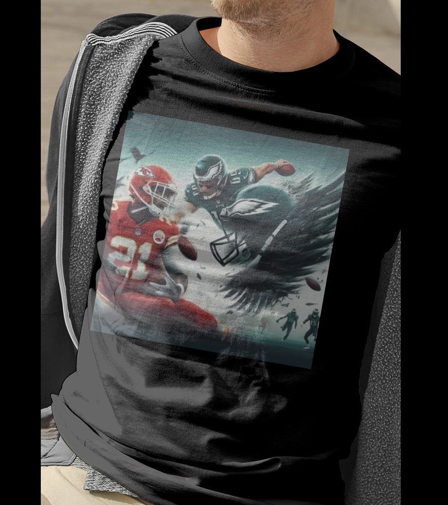 Mike Edwards Kansas City Chiefs Defensive Action Against Philadelphia Eagles Showdown T-Shirt
