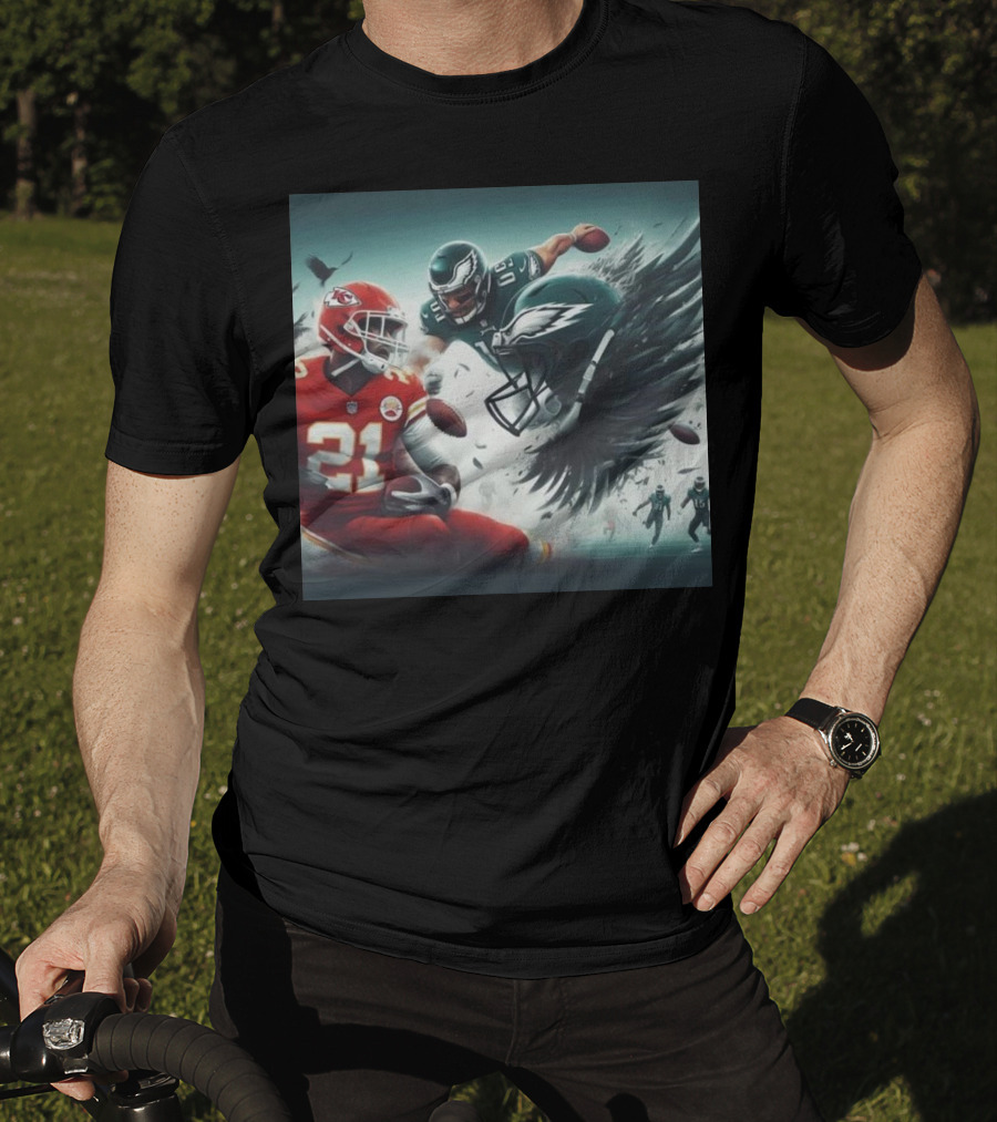 Mike Edwards Kansas City Chiefs Defensive Action Against Philadelphia Eagles Showdown T-Shirt