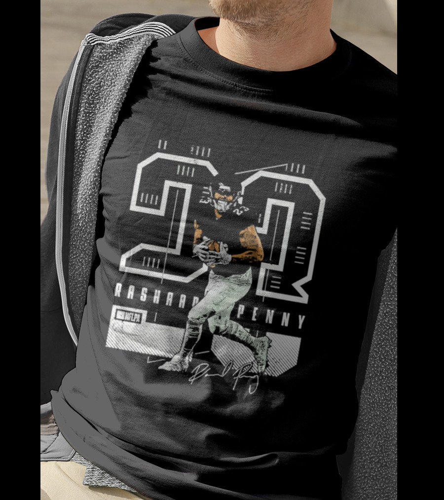 Rashaad Penny 23 NFLPA Philadelphia Football Signature T-Shirt