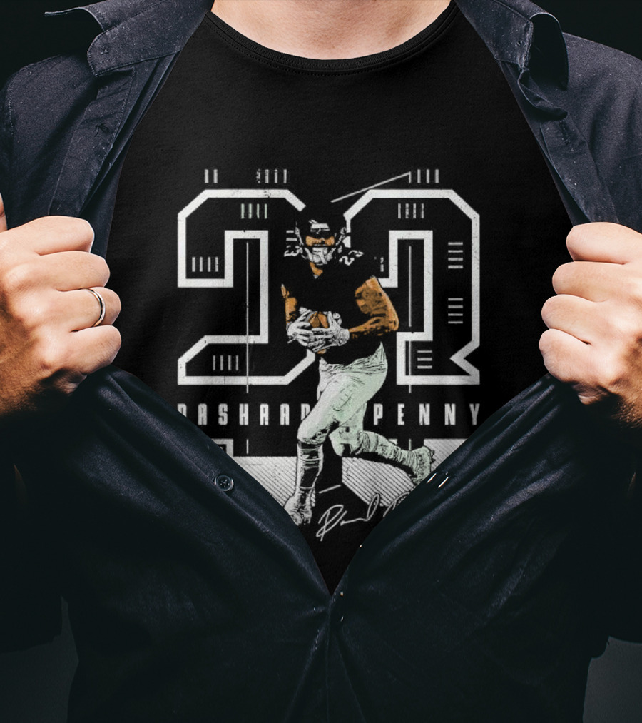 Rashaad Penny 23 NFLPA Philadelphia Football Signature T-Shirt