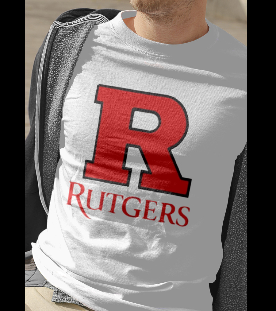 Rutgers University Red R Icon With Text T-Shirt