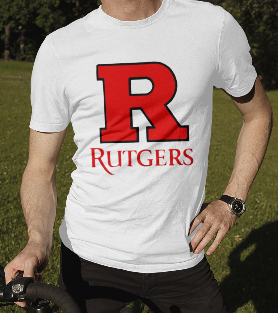 Rutgers University Red R Icon With Text T-Shirt