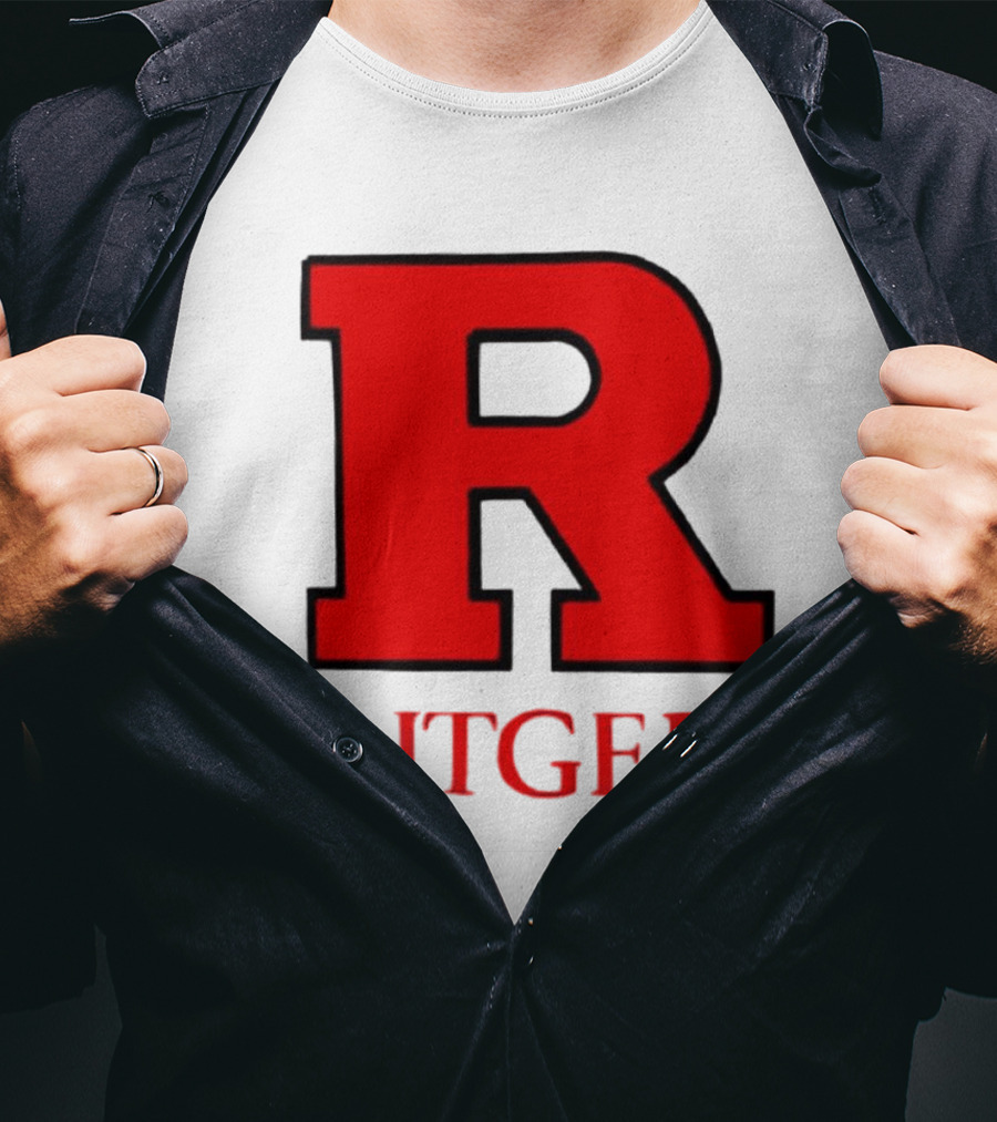 Rutgers University Red R Icon With Text T-Shirt