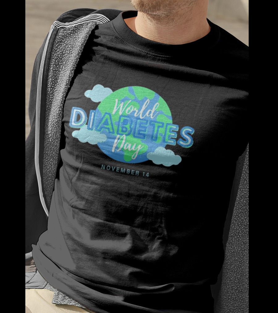 World Diabetes Day November 14 Earth And Clouds T-Shirt
