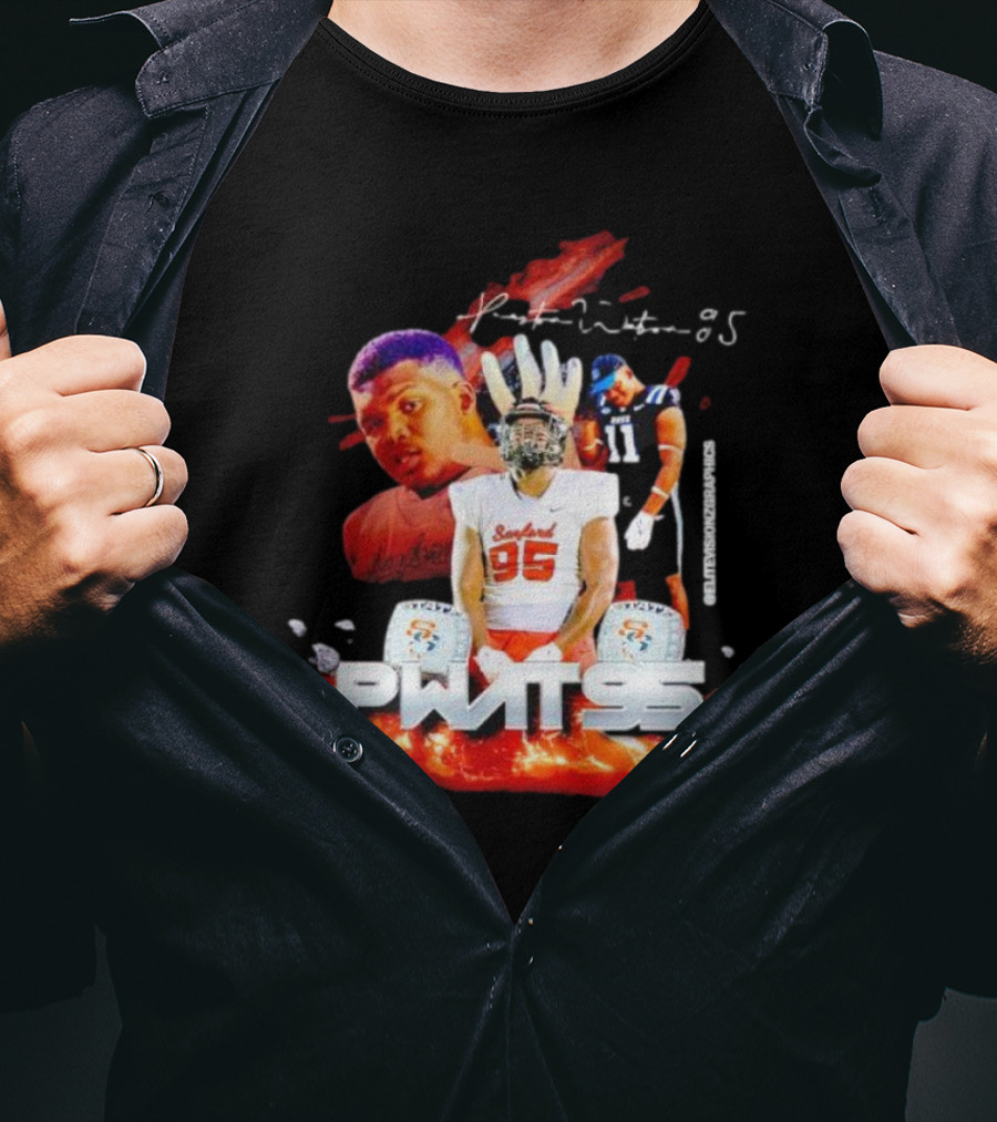 Preston Watson Pwat 95 Football Collage Player 95 Gridiron Dreams T-Shirt
