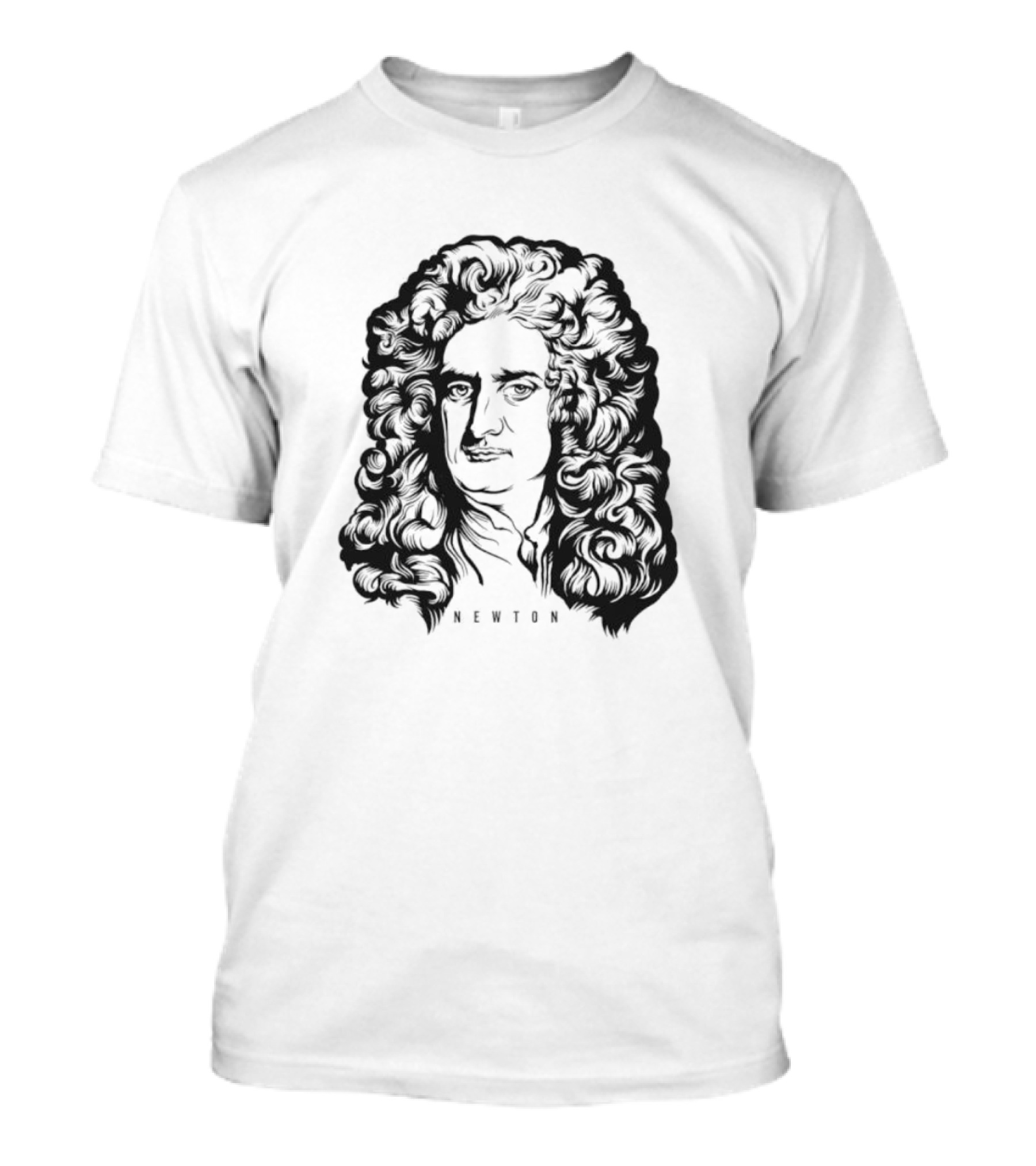 Newton Monochrome Portrait With Curling Hair T-Shirt