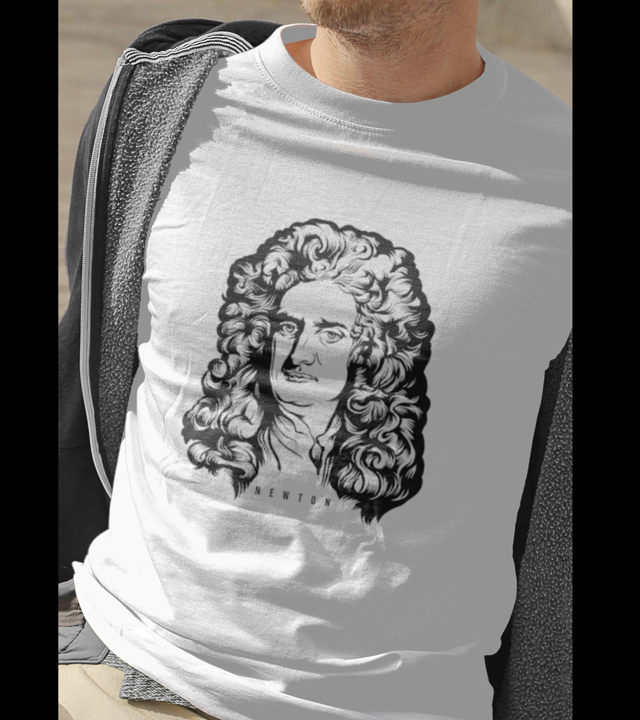 Newton Monochrome Portrait With Curling Hair T-Shirt
