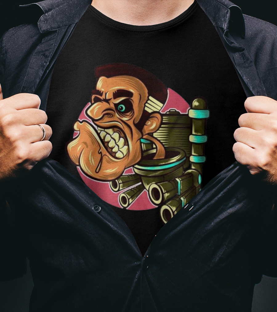 Skibidi Toilet Meme Angry Gritty Face T-Shirt