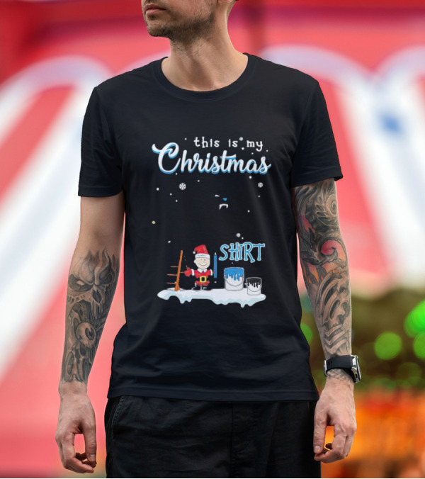 Premium T-Shirt: Snoopy and Charlie Brown This Is My Christmas Carolina Panthers T-Shirt Snoopy and Charlie Brown This Is My Christmas Carolina Panthers T-Shirt