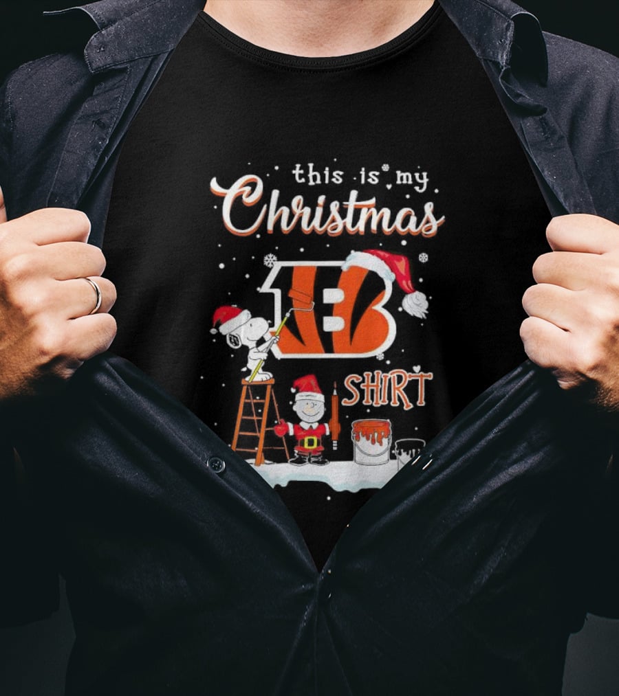 This Is My Christmas Snoopy And Charlie Brown Cincinnati Bengals T-Shirt