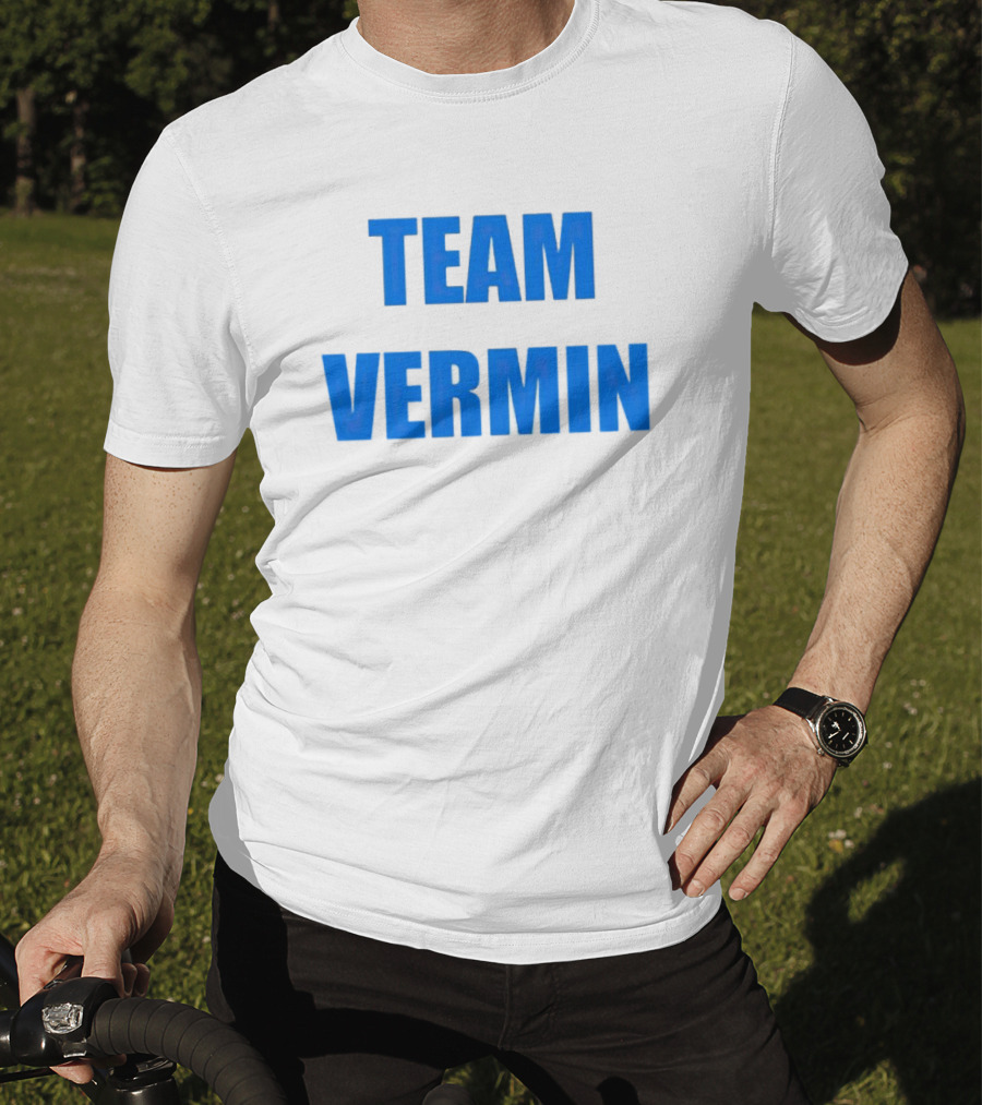 Team Vermin Bold Blue Text T-Shirt