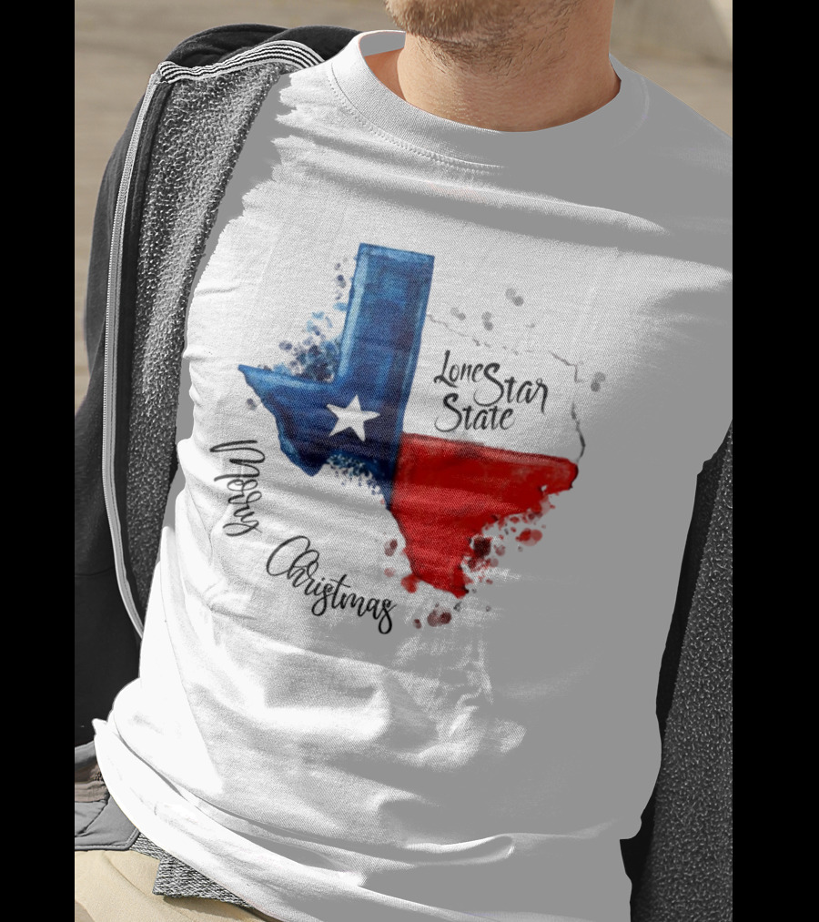 Texas Flag Lone Star State Merry Christmas T-Shirt