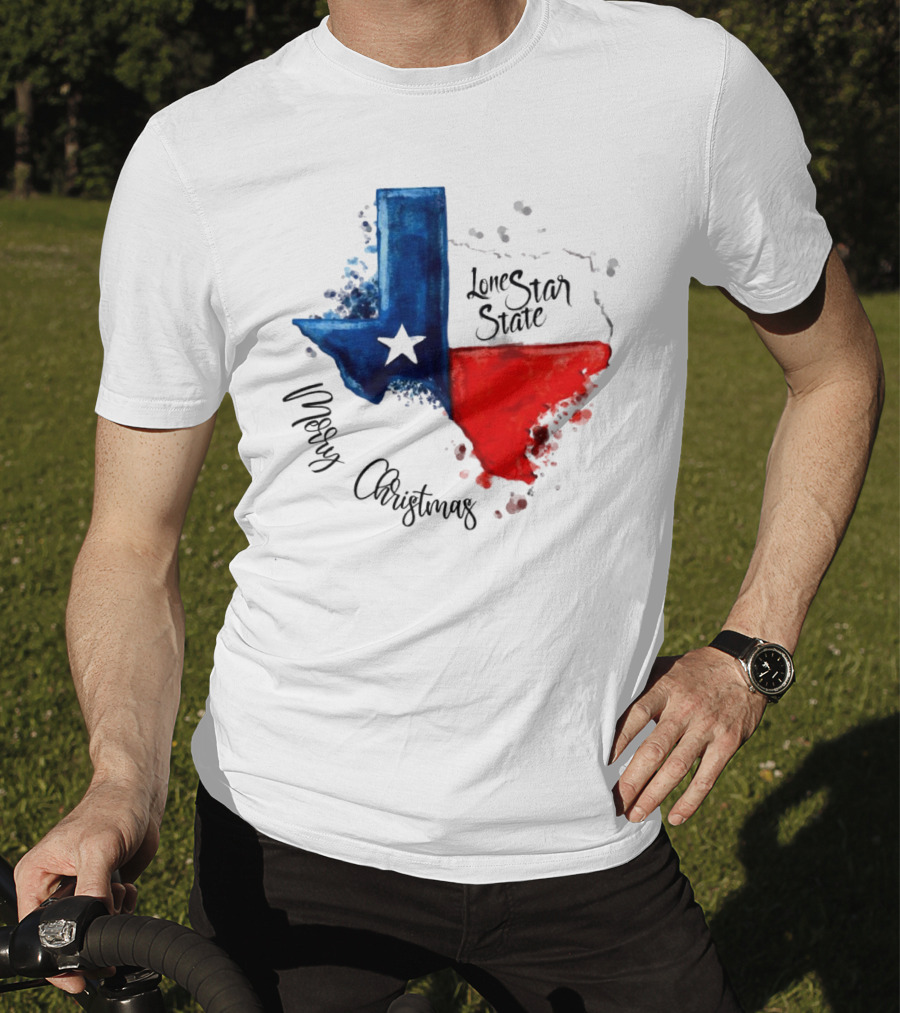 Texas Flag Lone Star State Merry Christmas T-Shirt