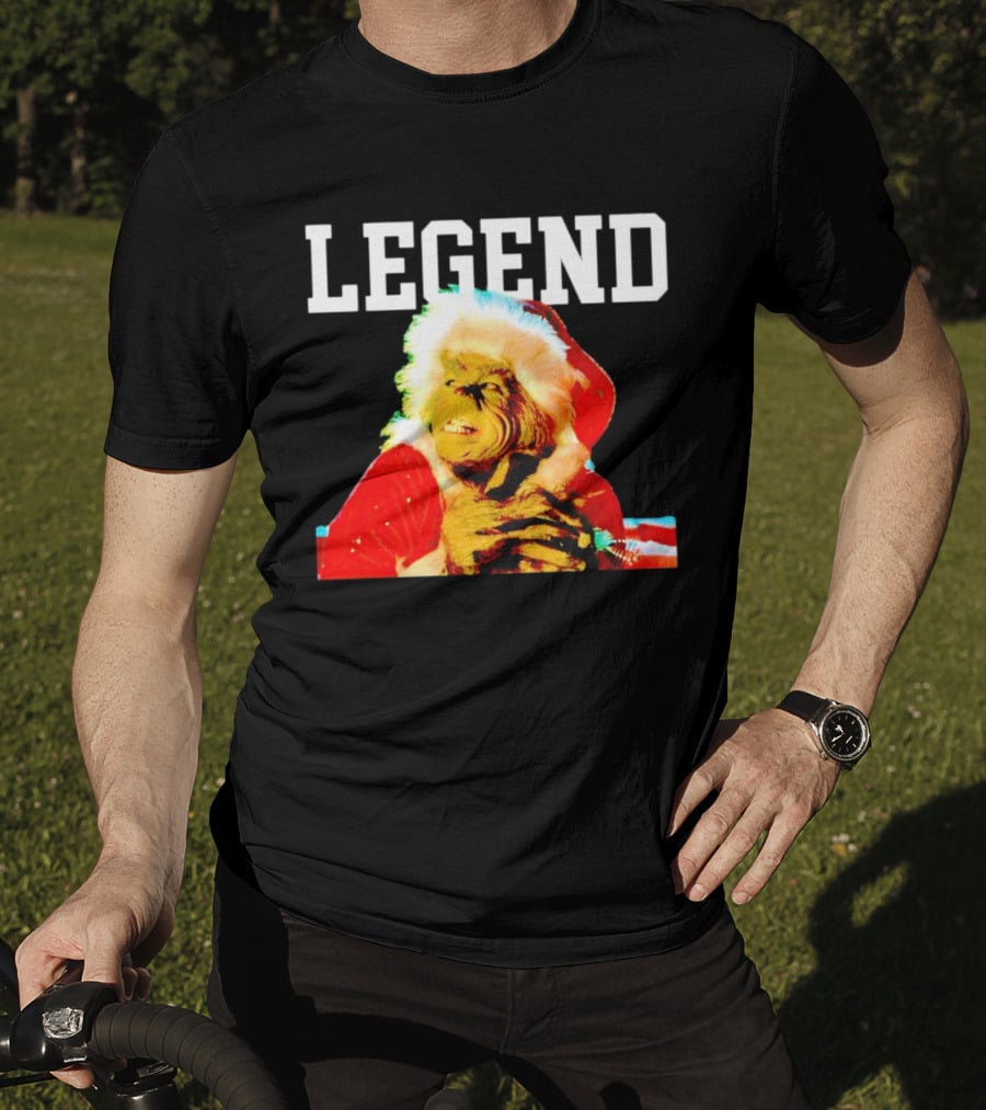 Grinch In Santa Outfit With Legend Text Christmas T-Shirt
