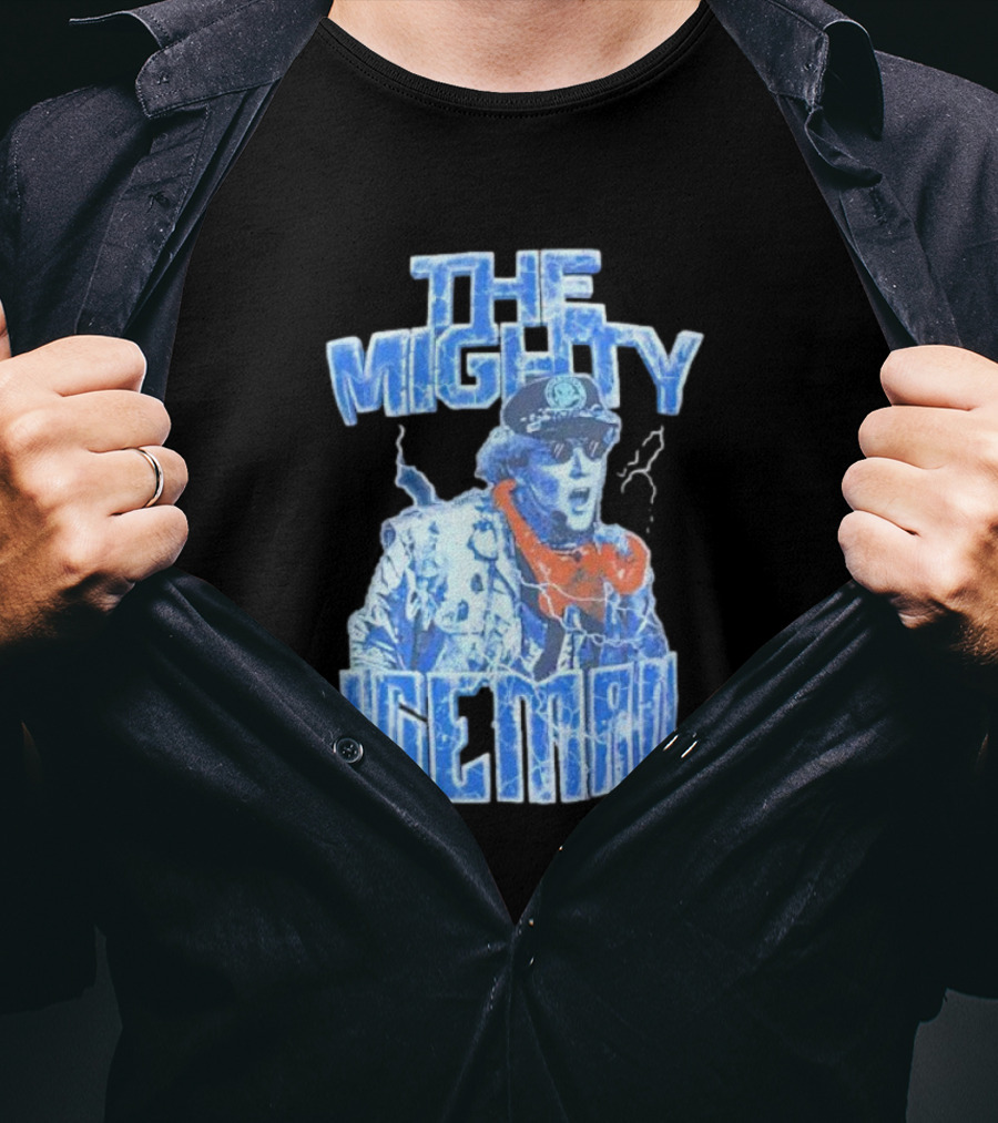 The Mighty Ice Man Electrifying Blue Lightning T-Shirt