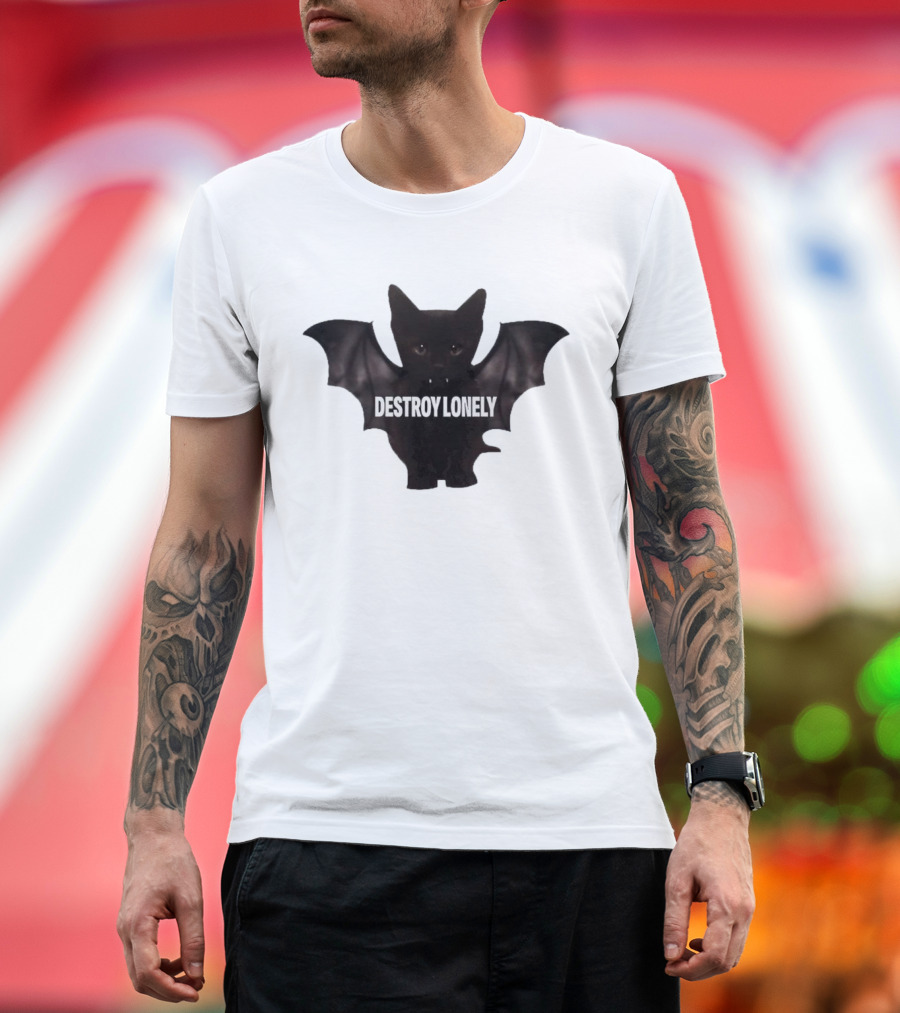 Destroy Lonely Bat Cat Kitten T-Shirt