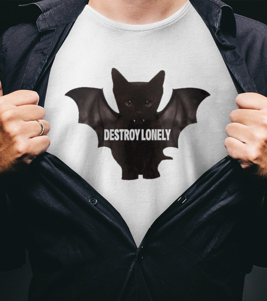 Destroy Lonely Bat Cat Kitten T-Shirt