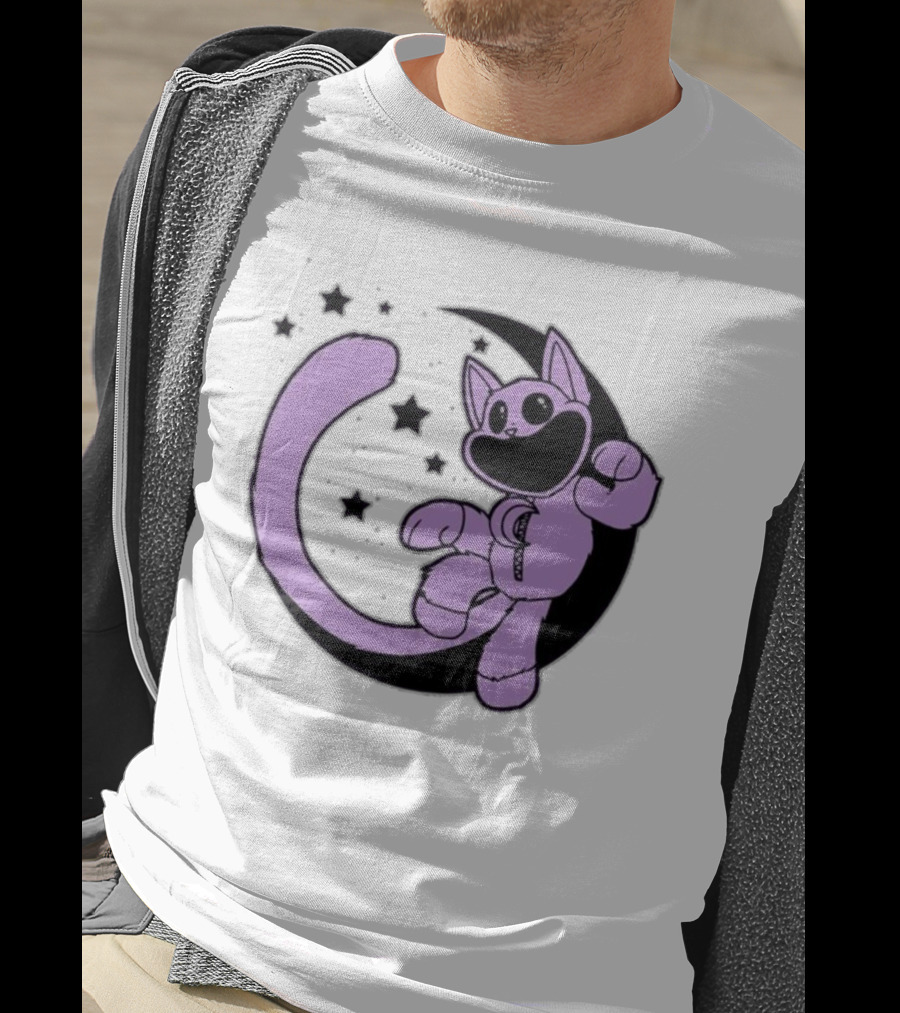 CatNap Astronaut Cat In Space With Crescent Moon And Stars T-Shirt