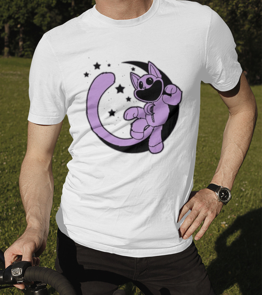 CatNap Astronaut Cat In Space With Crescent Moon And Stars T-Shirt
