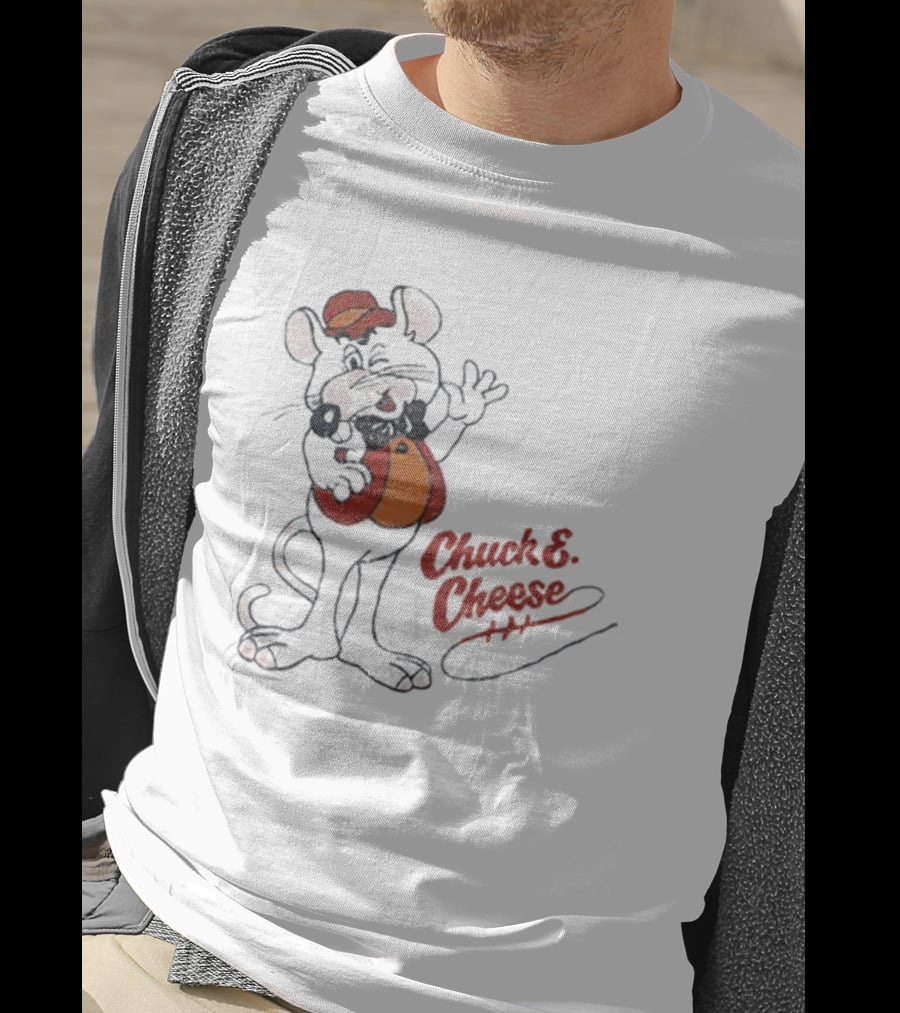 Chuck E Cheese Retro Character Outline T-Shirt