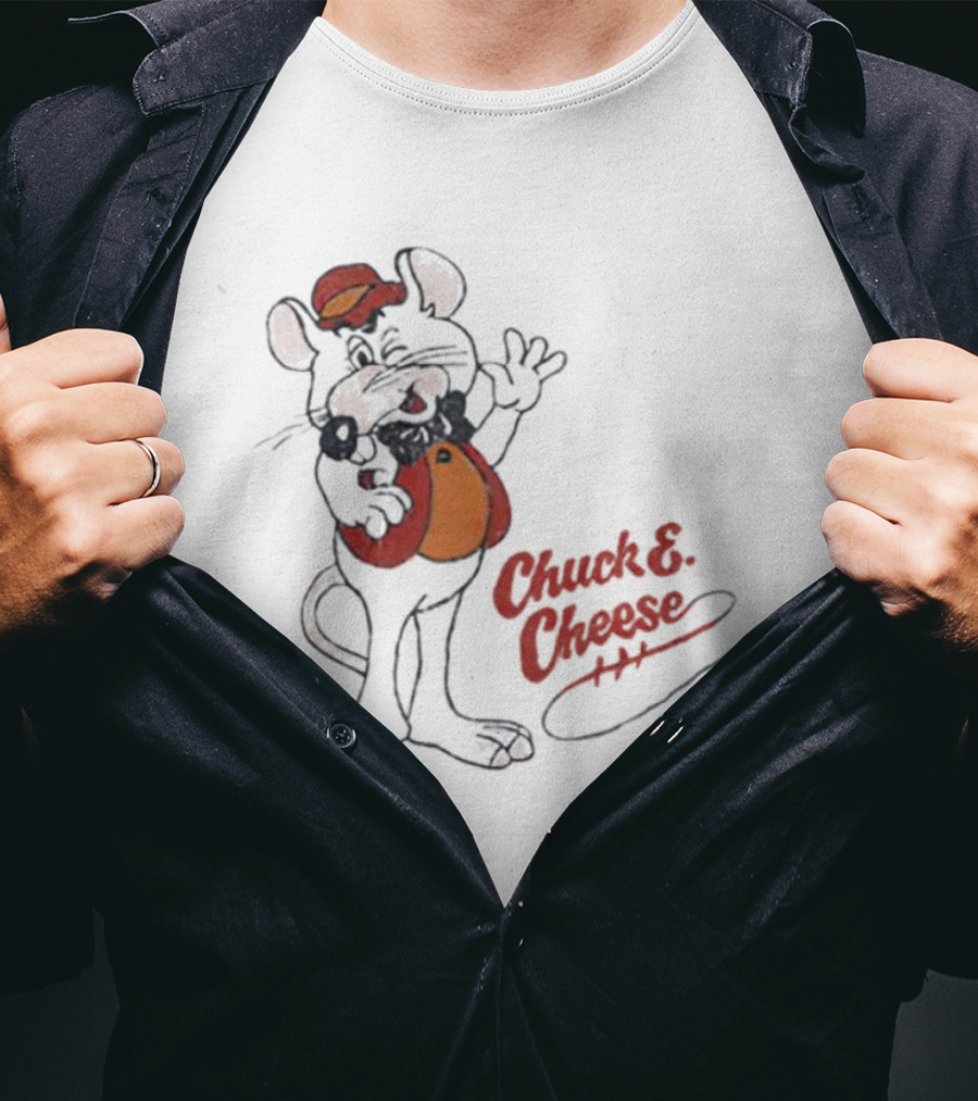Chuck E Cheese Retro Character Outline T-Shirt