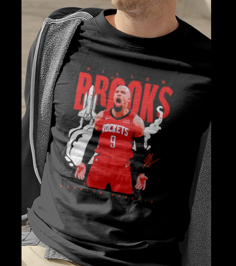 Dillon Brooks Rockets 9 Signature Houston Space T-Shirt