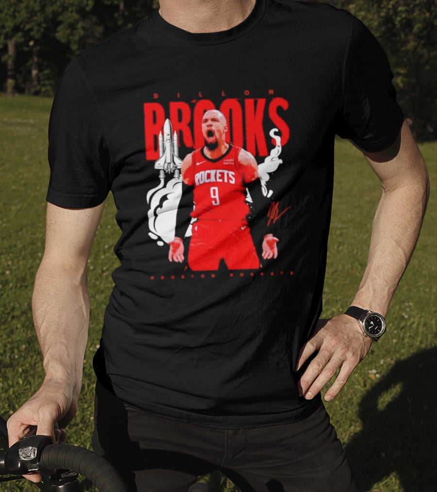 Dillon Brooks Rockets 9 Signature Houston Space T-Shirt