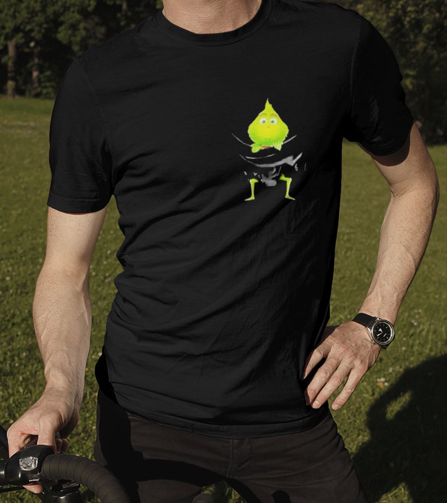 Grinch Peeking From Pocket T-Shirt