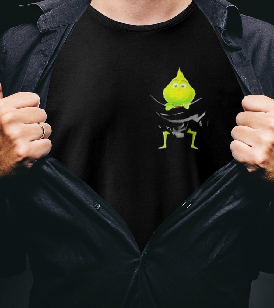 Grinch Peeking From Pocket T-Shirt