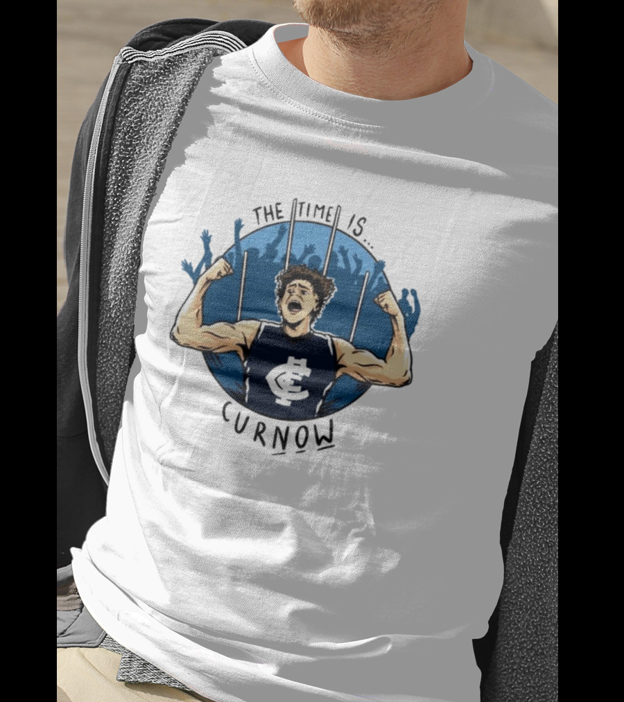Carlton Football Club The Time Is Curnow AFL Celebratory T-Shirt