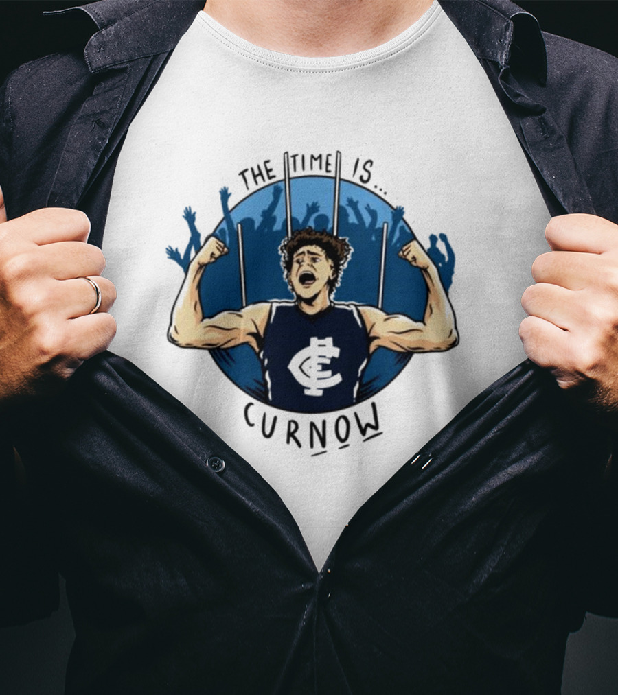 Carlton Football Club The Time Is Curnow AFL Celebratory T-Shirt