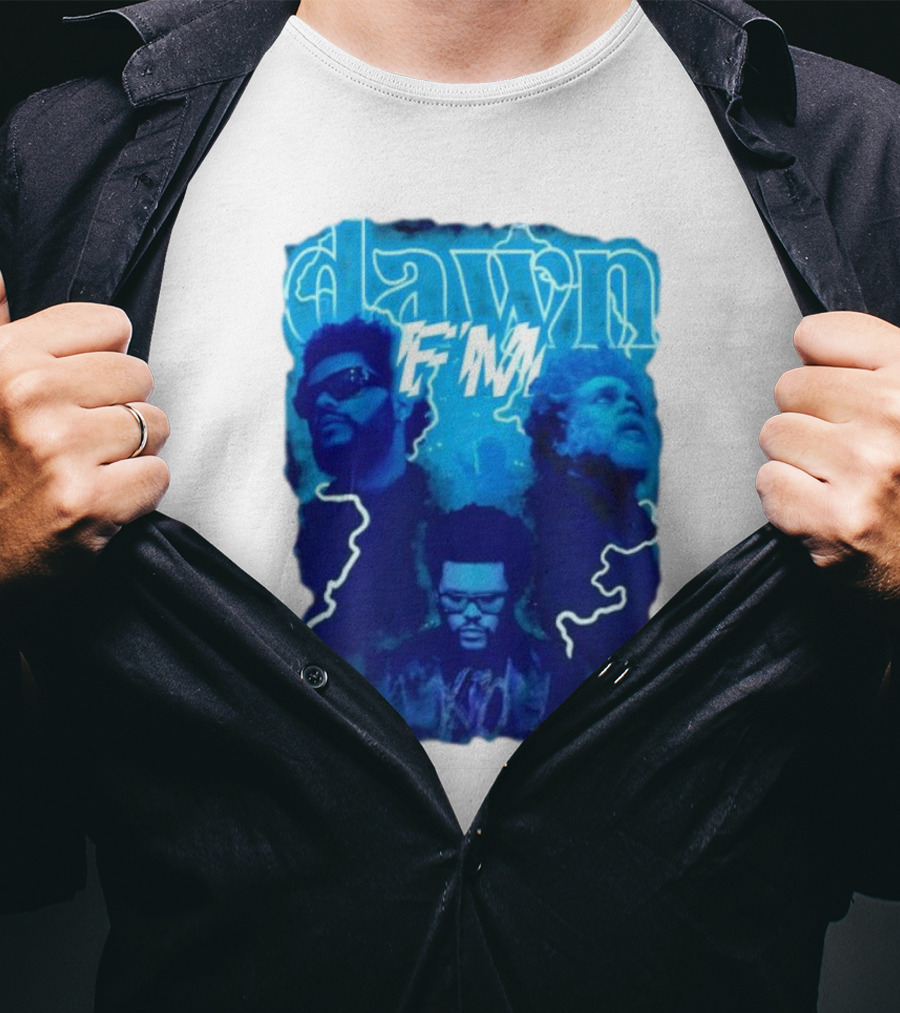 Dawn FM Vintage The Weeknd Blue Trio Image T-Shirt