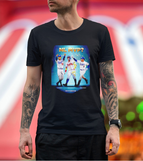 Premium T-Shirt: NL MVP Mookie Betts Ronald Acuna Jr Freddie Freeman Dodgers Braves T-Shirt NL MVP Mookie Betts Ronald Acuna Jr Freddie Freeman Dodgers Braves T-Shirt