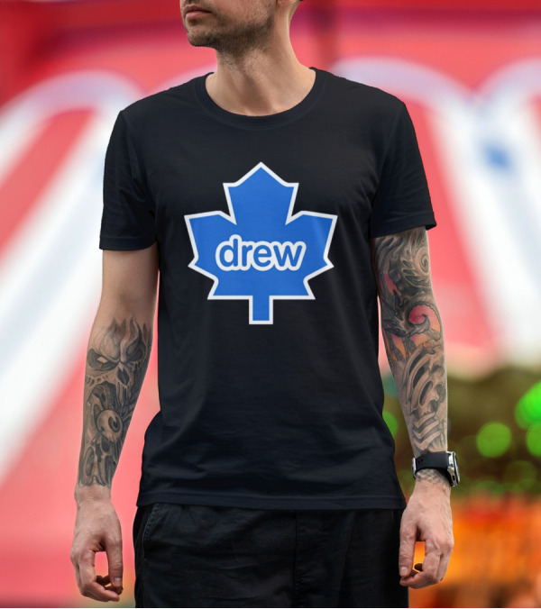 Premium T-Shirt: Toronto Maple Leaf drew Logo Blue Leaf T-Shirt Toronto Maple Leaf drew Logo Blue Leaf T-Shirt