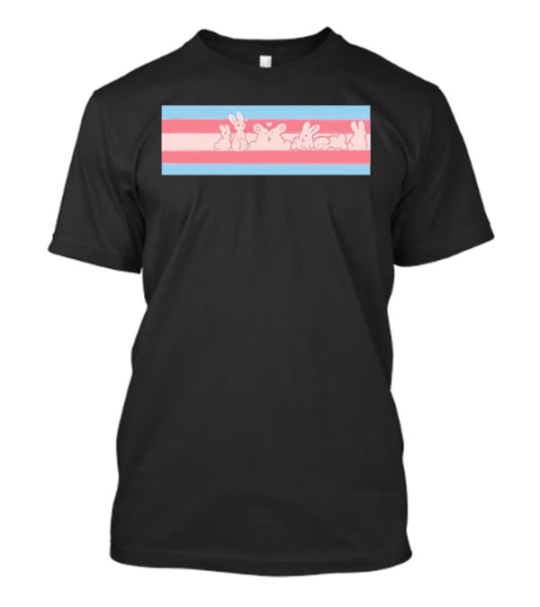 Trans Flag Bunny Band Stripes T-Shirt