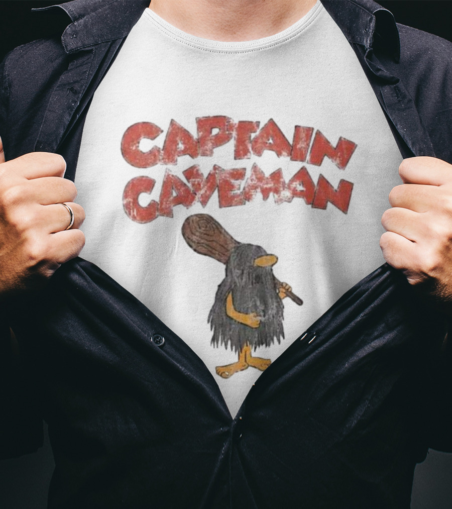 Captain Caveman Vintage Retro Cartoon Character T-Shirt