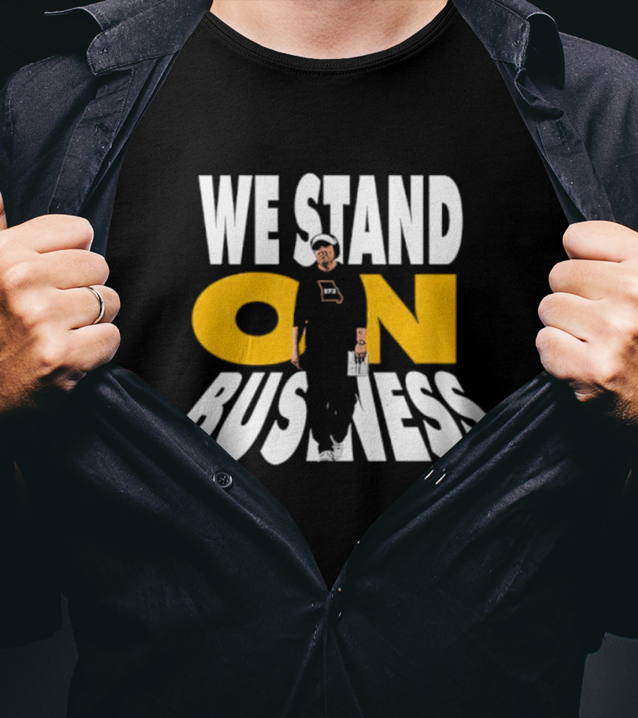 We Stand On Business Steps Confidently Holding Funko Pop T-Shirt