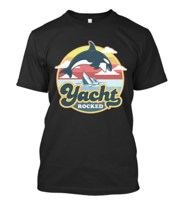 Yacht Rocked Whale Ocean Scene T-Shirt