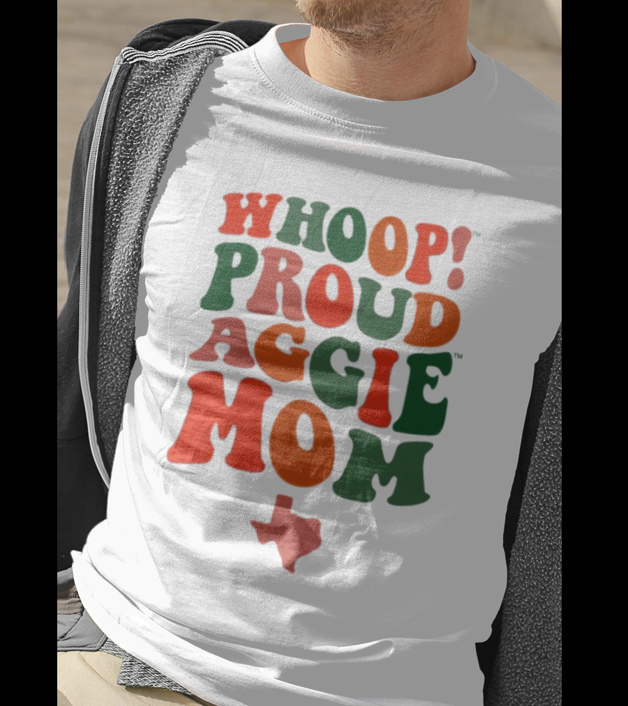 Whoop Proud Aggie Mom Texas Map T-Shirt