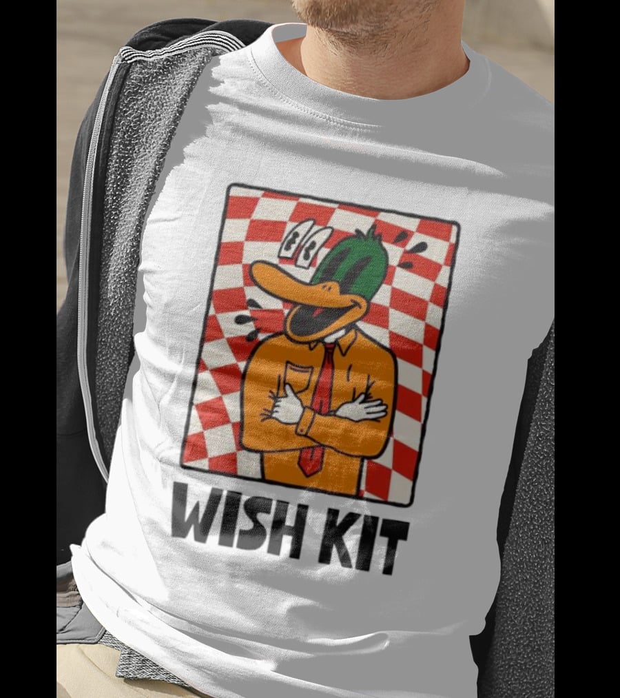 Wish Kit Duck Checkered Eye Popping Cartoon T-Shirt
